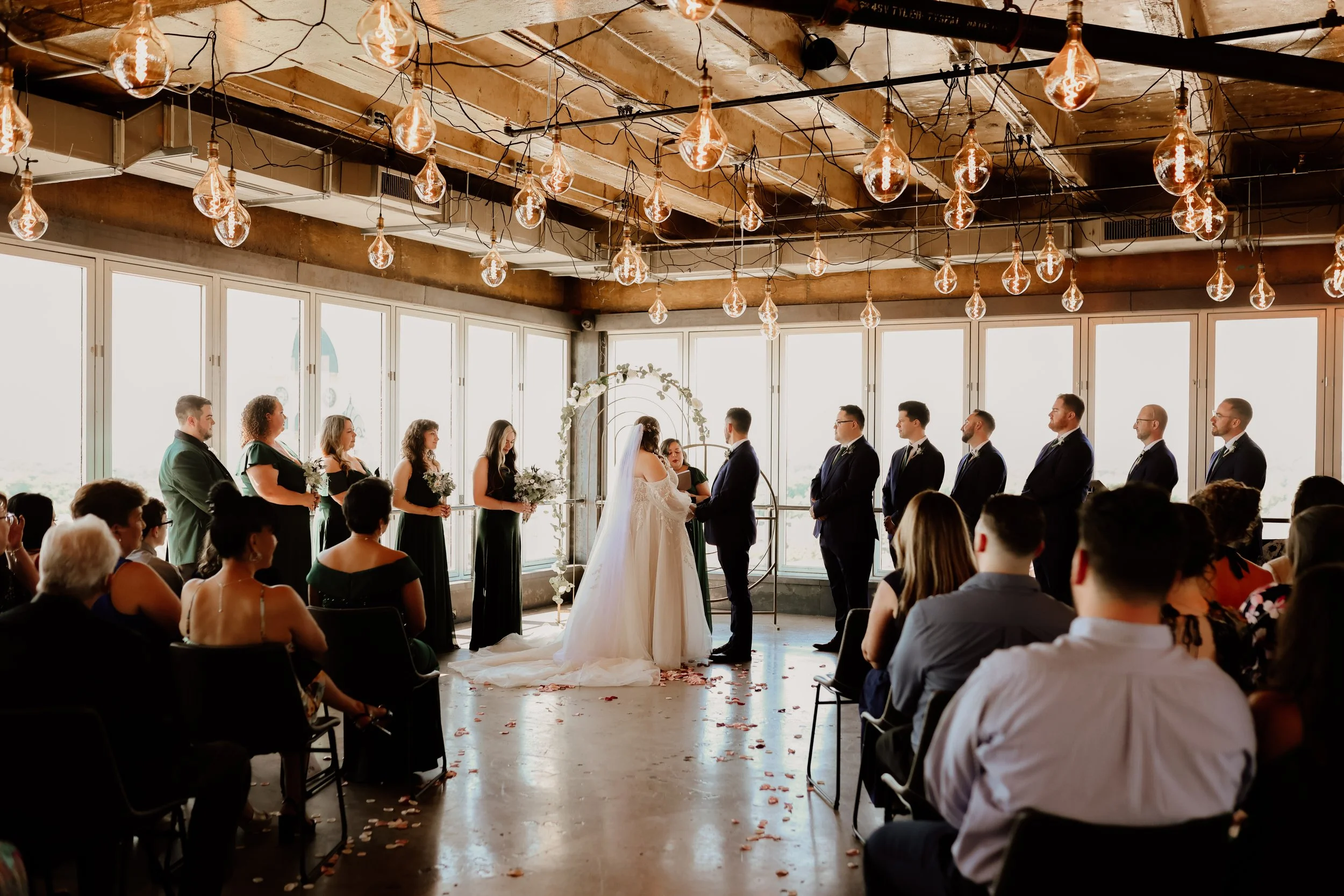 Wedding ceremony at Sunago Bell in Denton, TX
